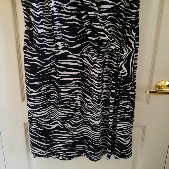 Dex Zebra Print Plus Size Faux Wrap Dress - Picture 4 of 8
